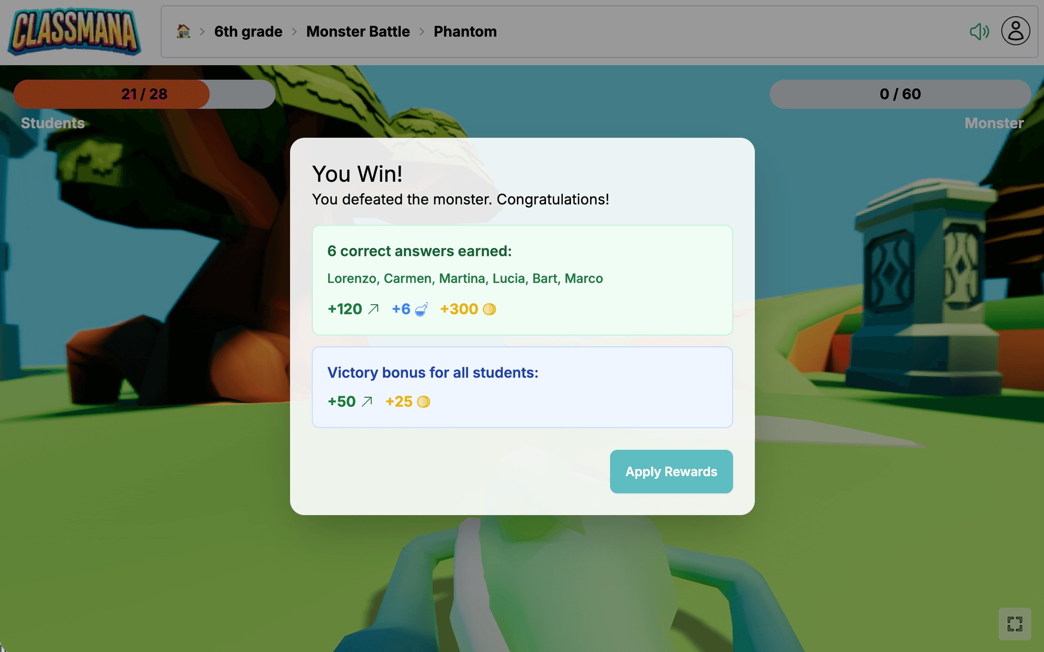 Schermata fine battaglia