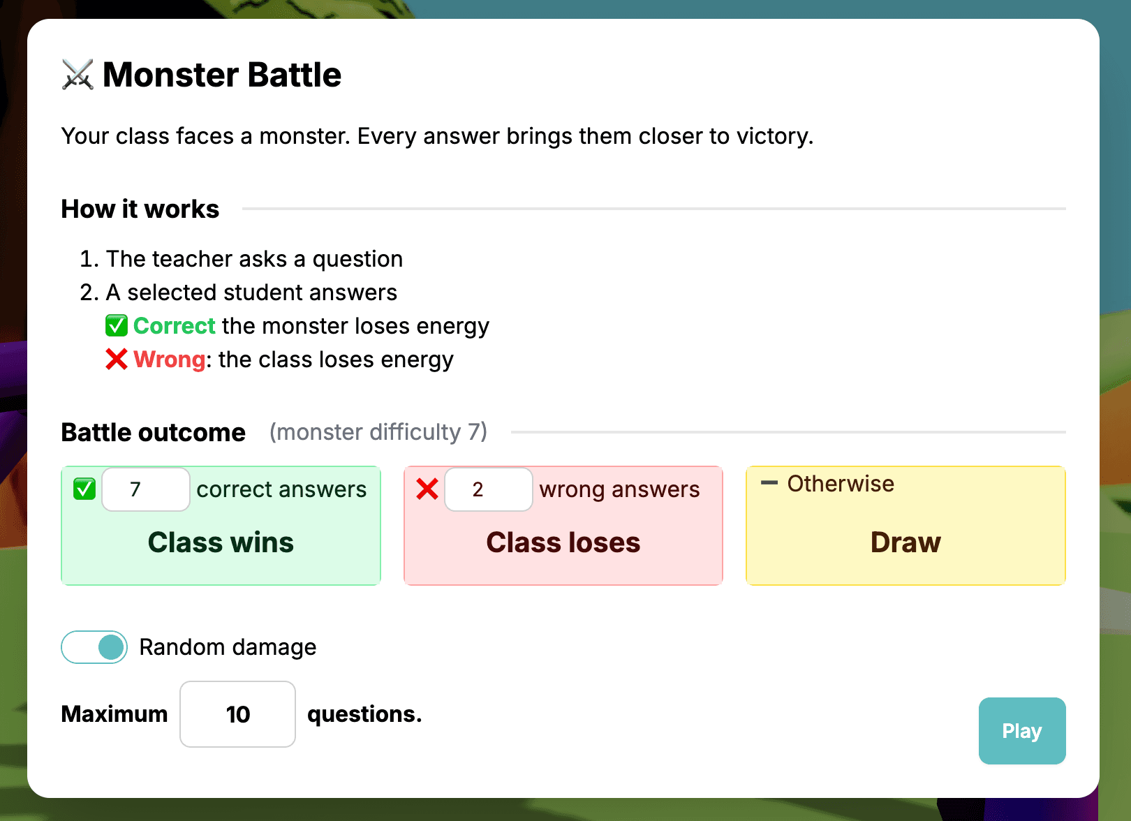 Monster Battle è ora un'Avventura di Classe con ricompense!