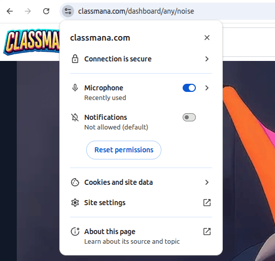 Autorizzazioni microfono Chrome